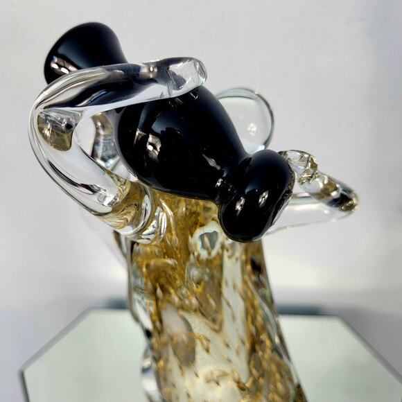 MURANO~VINTAGE 14" SIGNED MARIO BADIOLI BLACK GOLD GLASS FIGURINE SCULPTURE - Picture 9 of 16